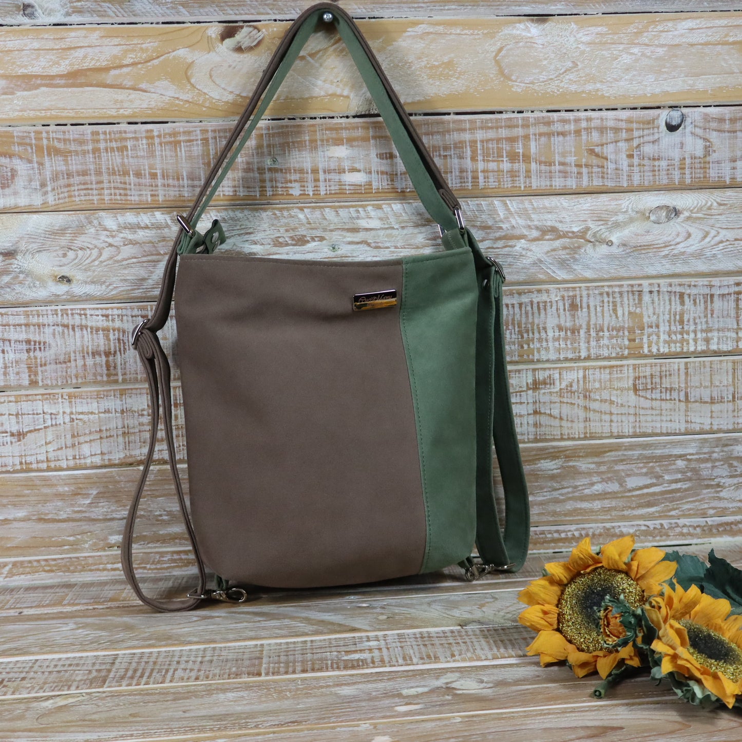 Green Purple Backpack Bag