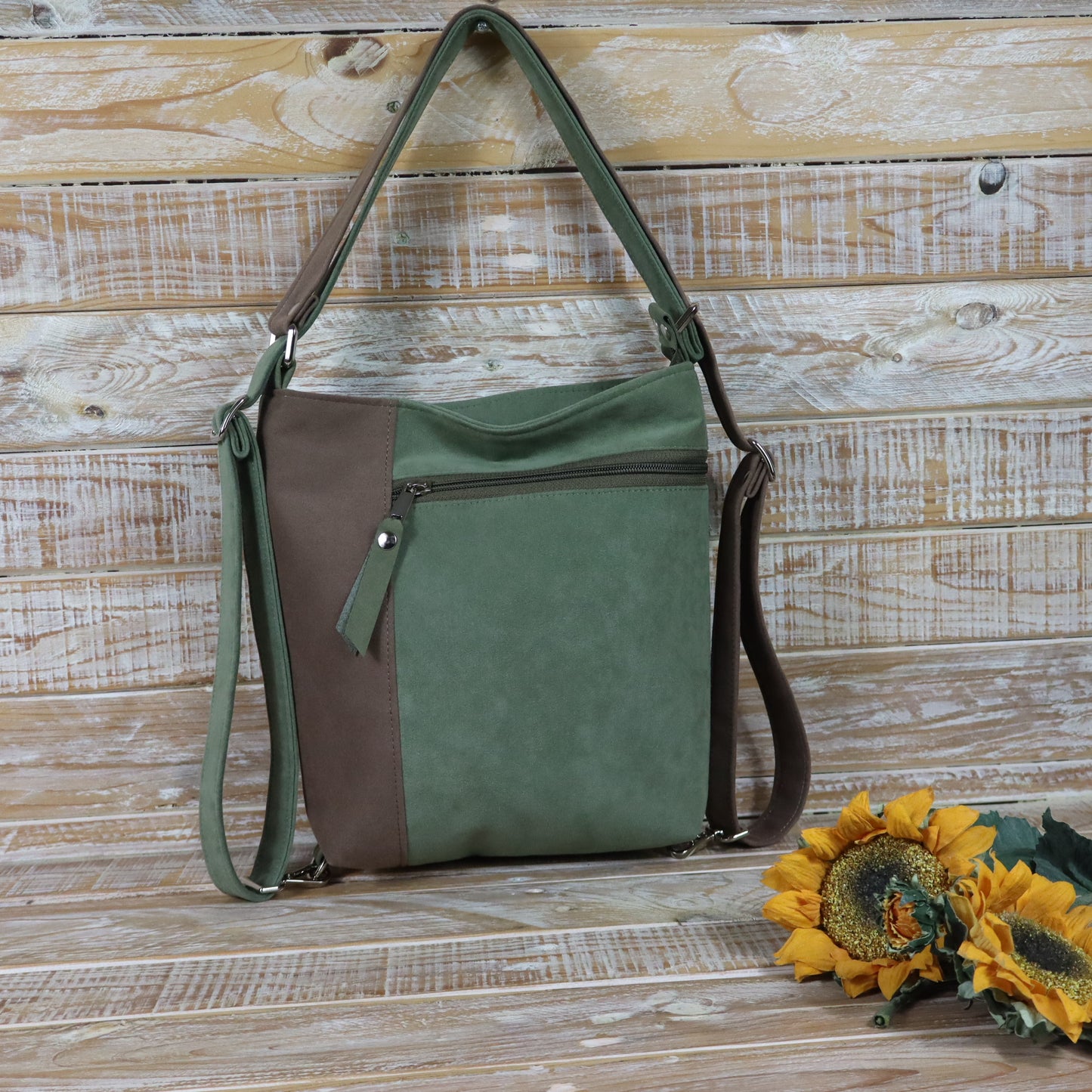 Green Purple Backpack Bag
