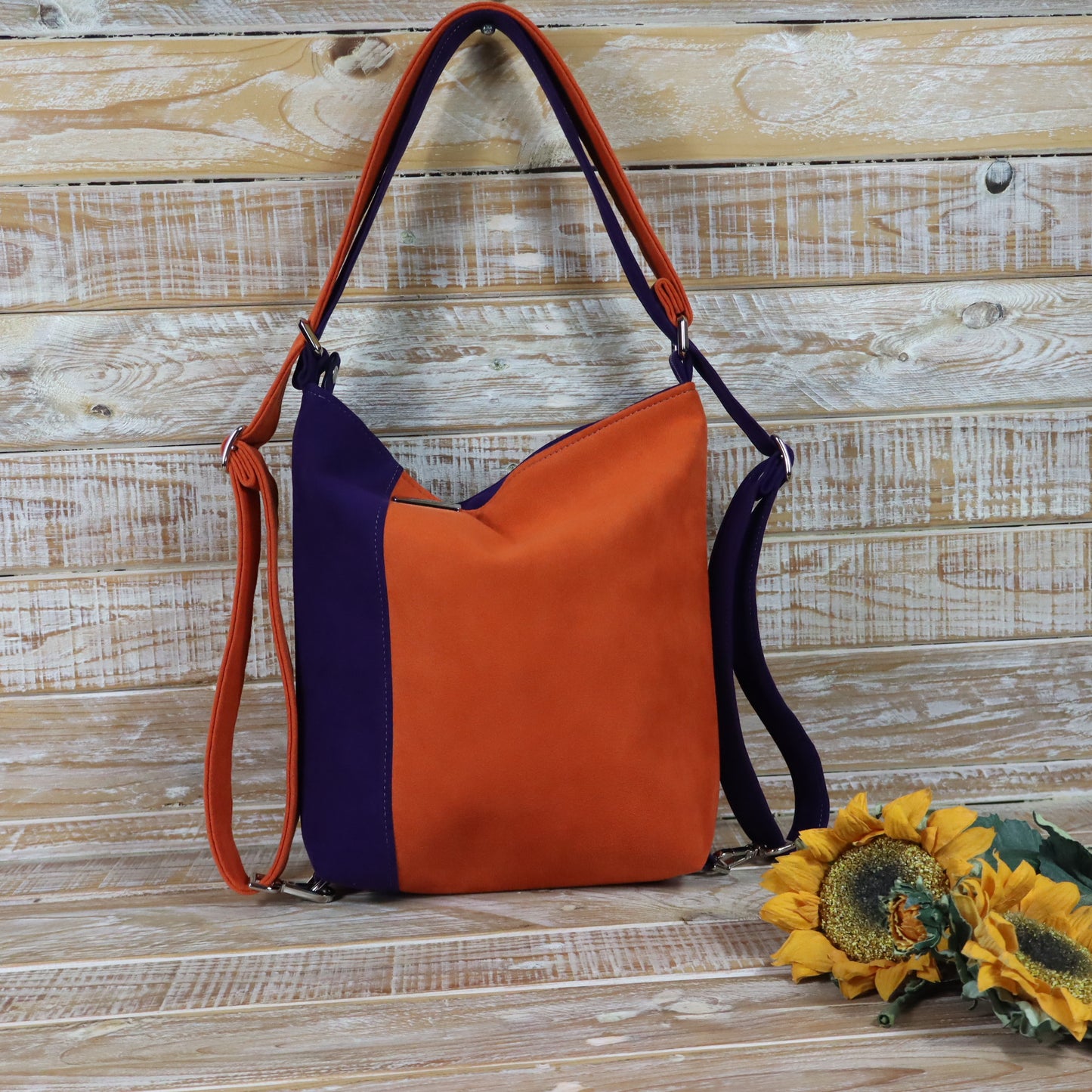 Green Purple Backpack Bag