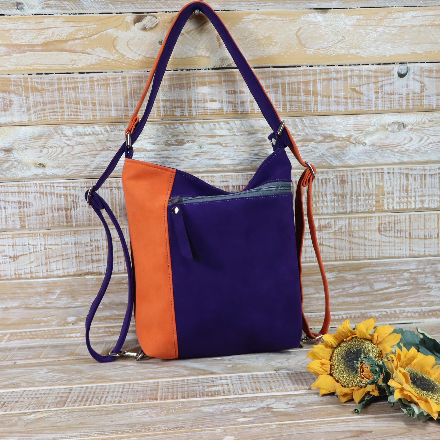 Green Purple Backpack Bag