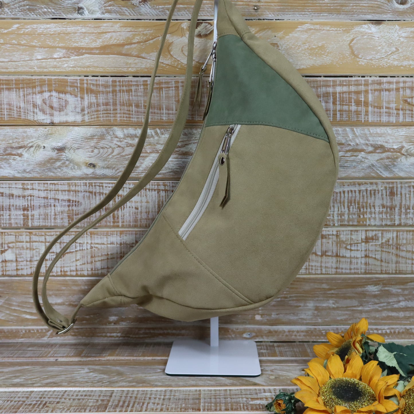 Hobo Bag Livia cammello verde salvia