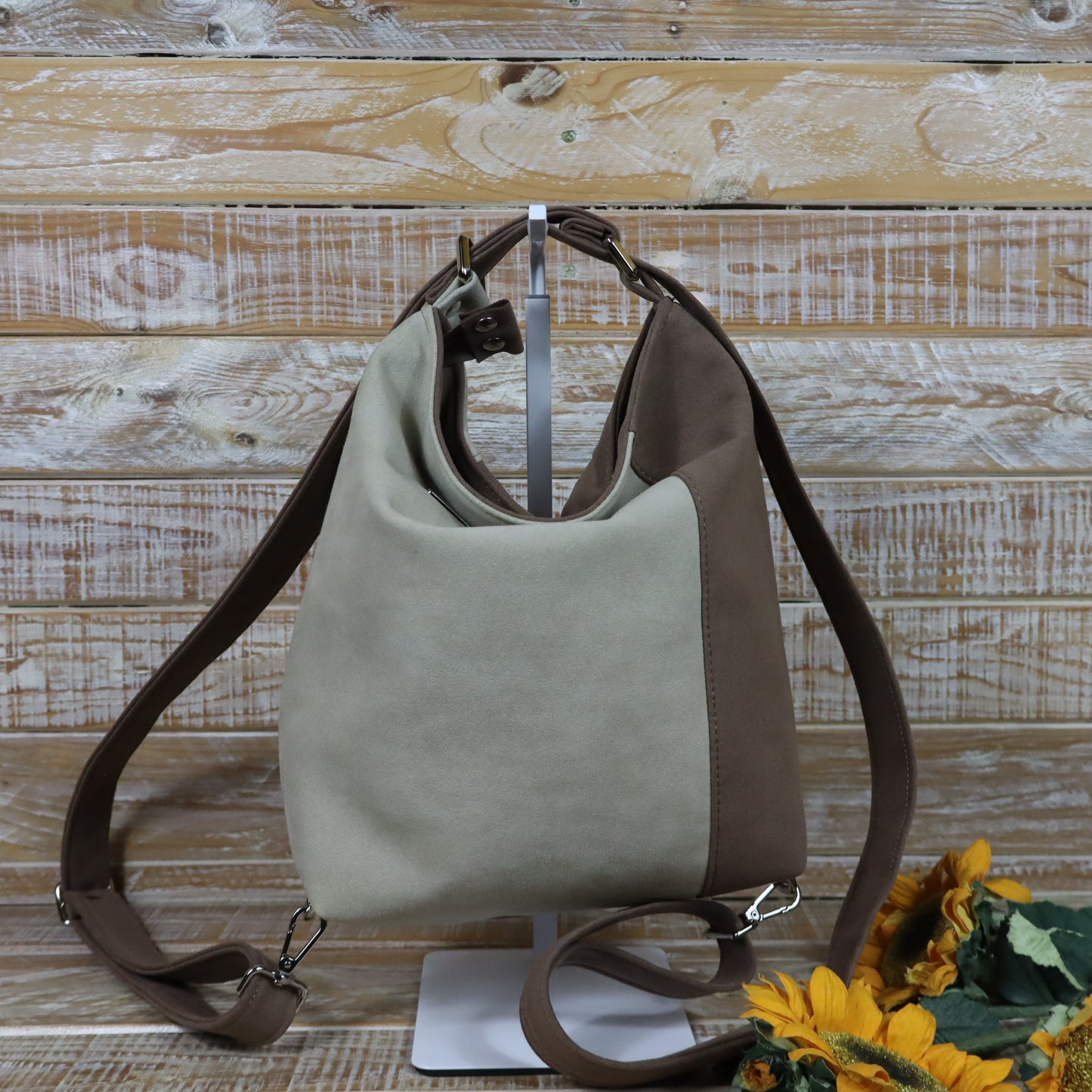 Grün Lila Rucksack Tasche