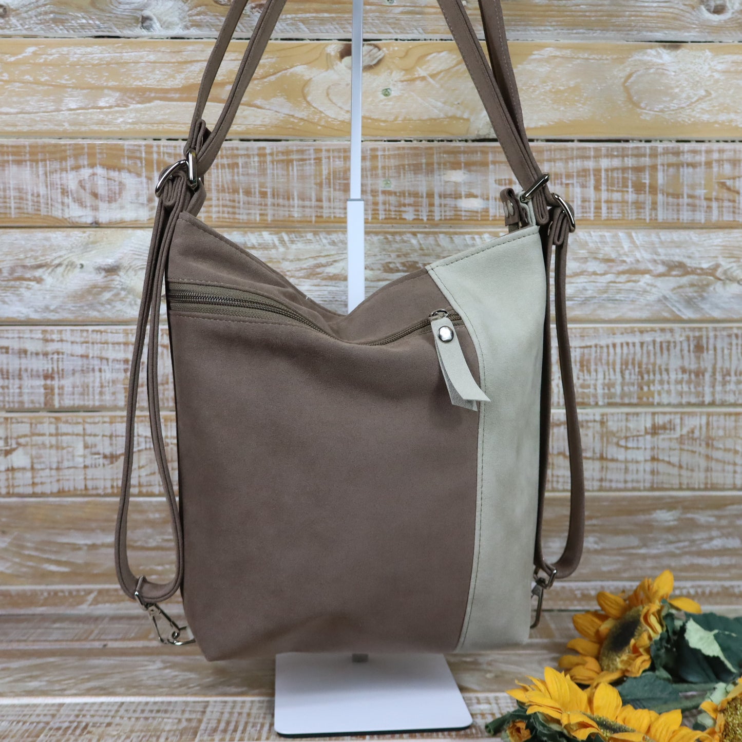 Grün Lila Rucksack Tasche