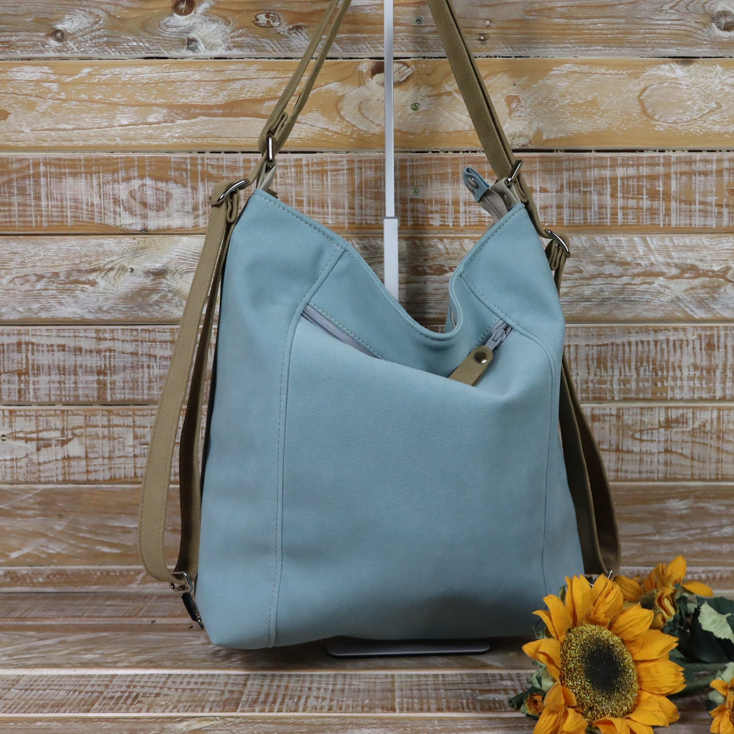 Grün Lila Rucksack Tasche