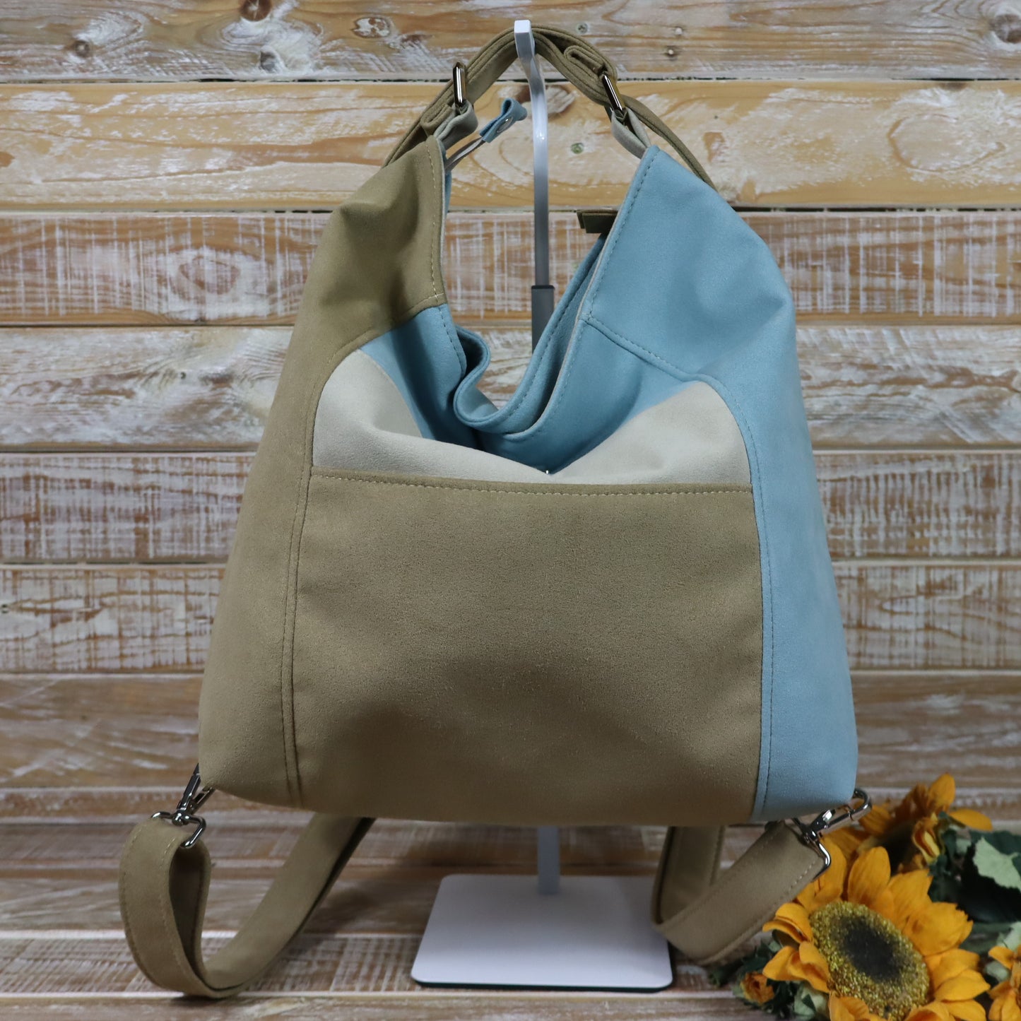 Grün Lila Rucksack Tasche