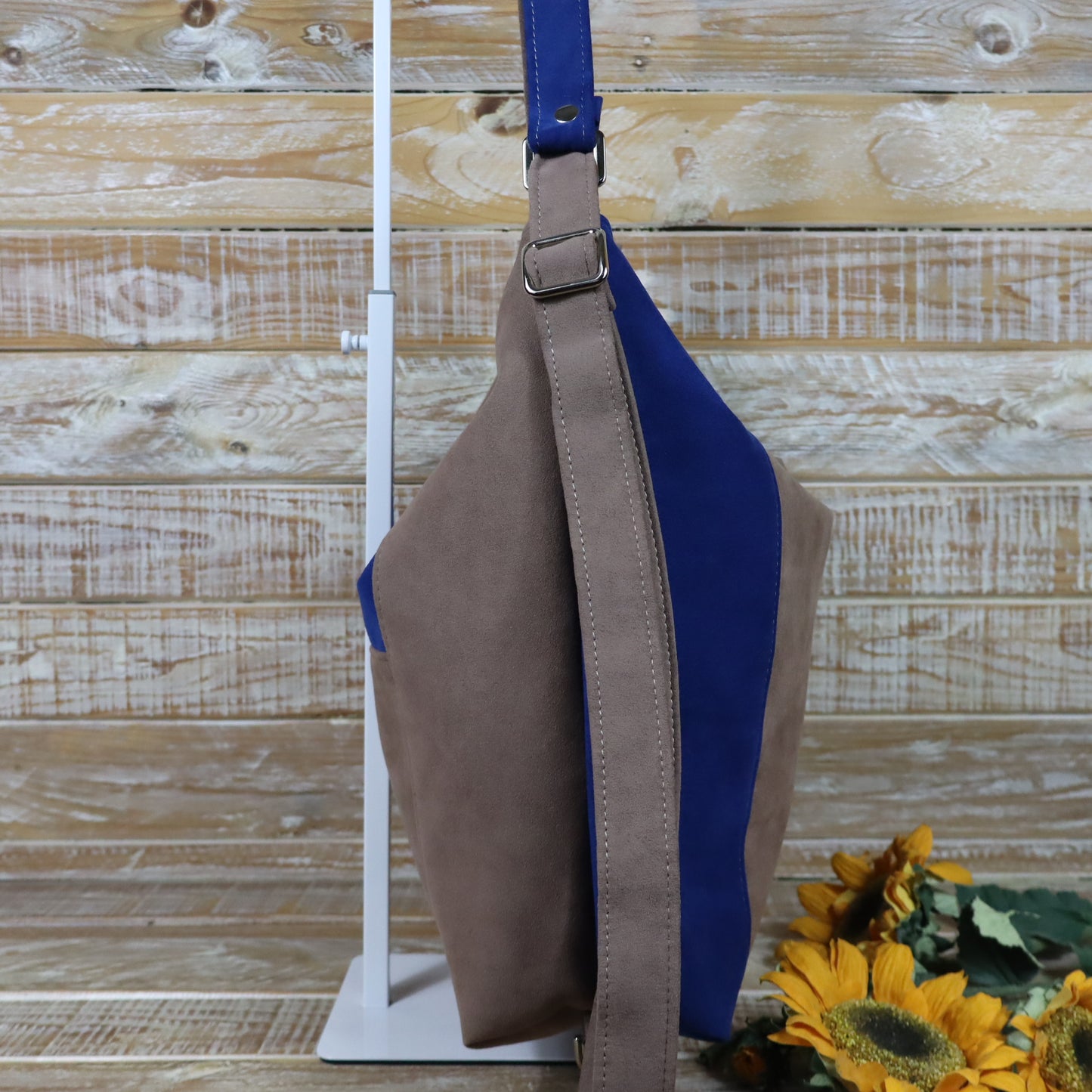 Borsa zaino Anselmina tortora blu