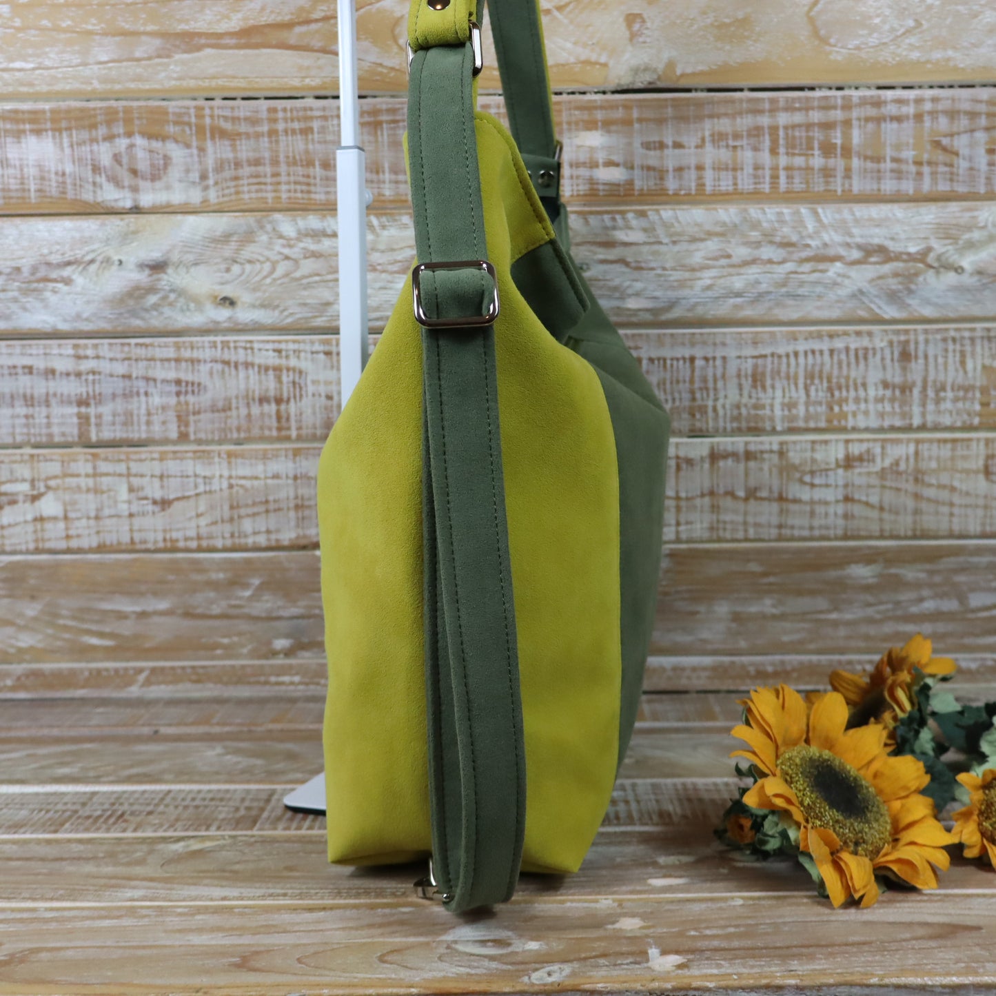 Grün Lila Rucksack Tasche