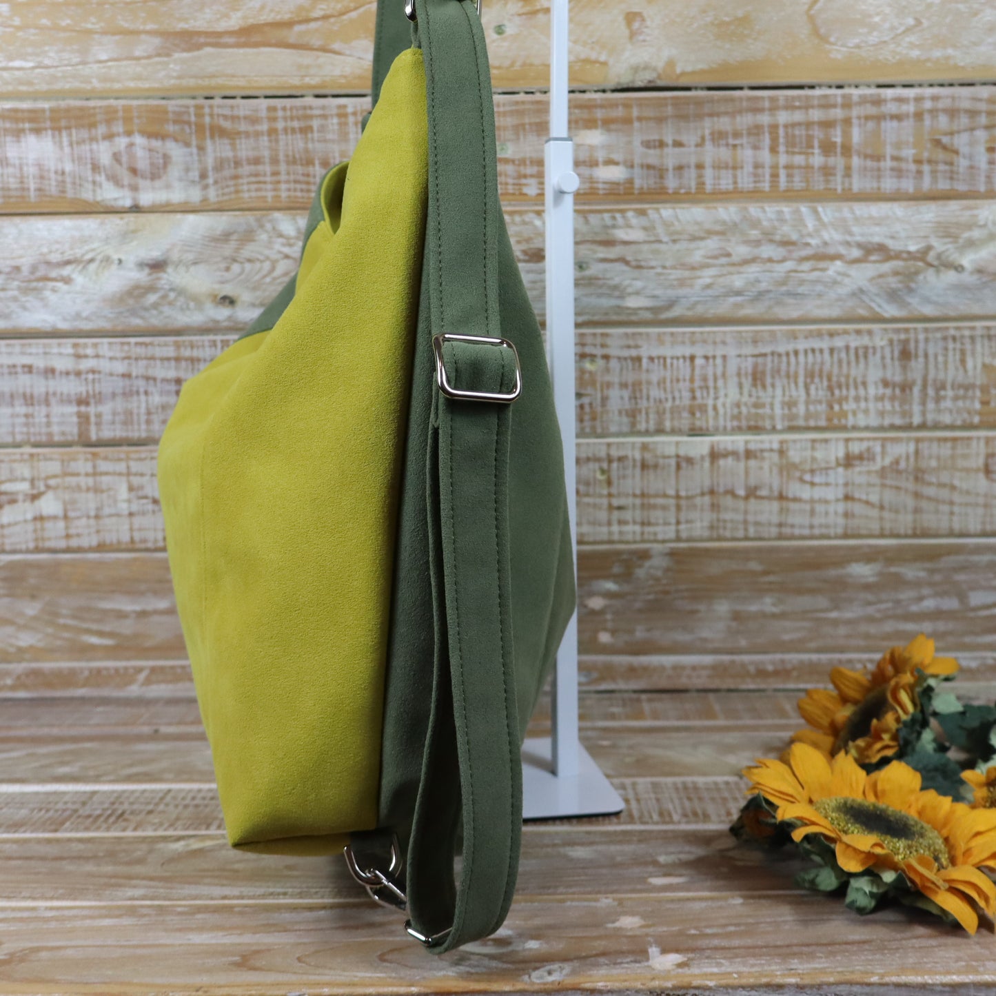 Grün Lila Rucksack Tasche