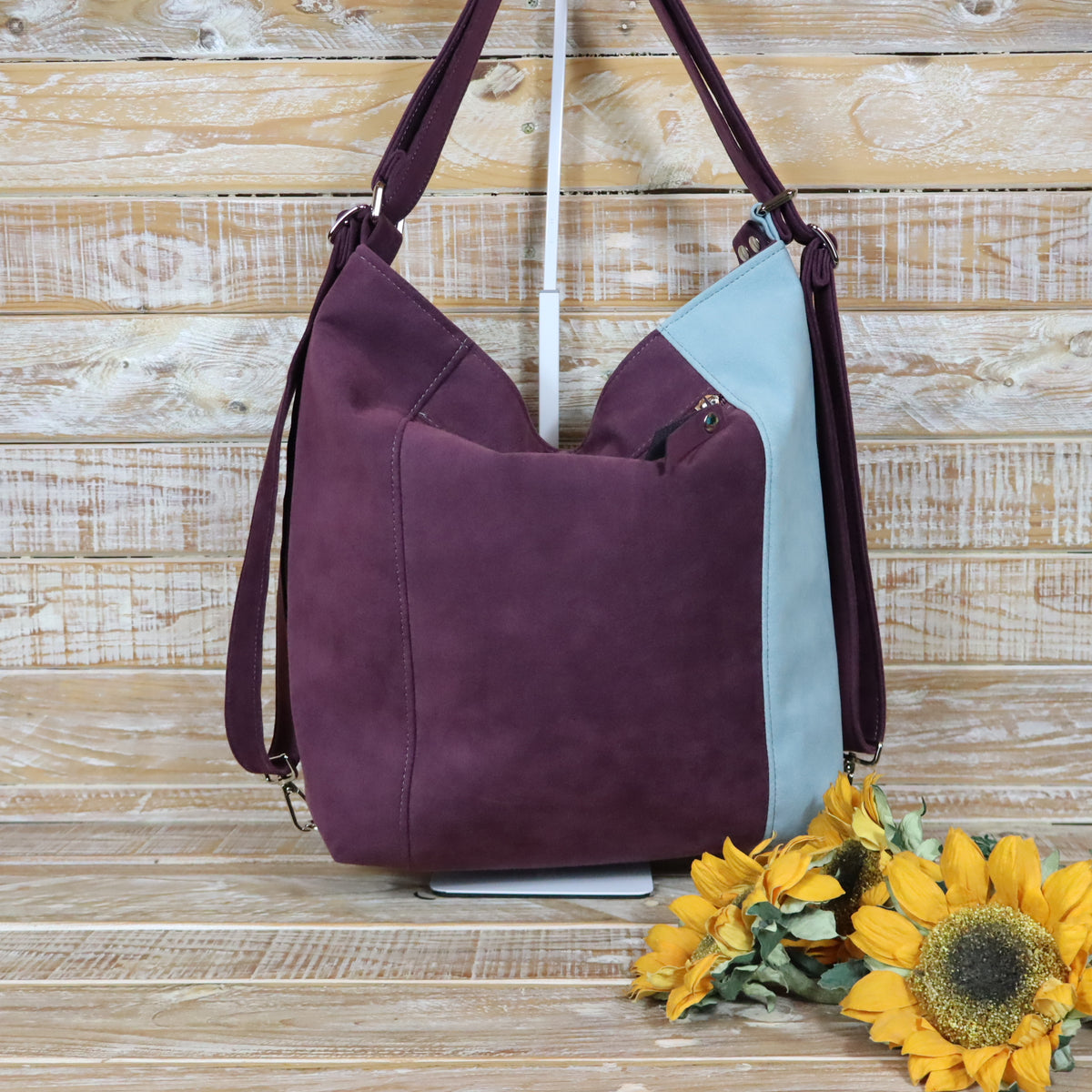 Grün Lila Rucksack Tasche