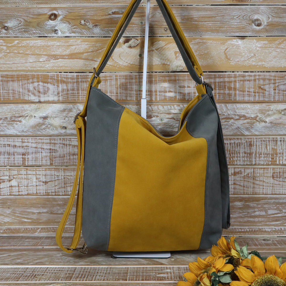 Grün Lila Rucksack Tasche