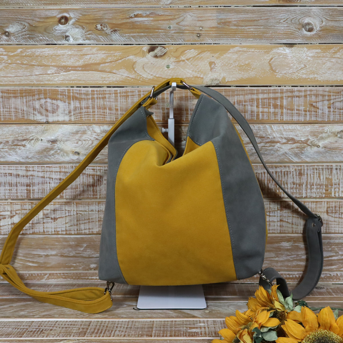Grün Lila Rucksack Tasche