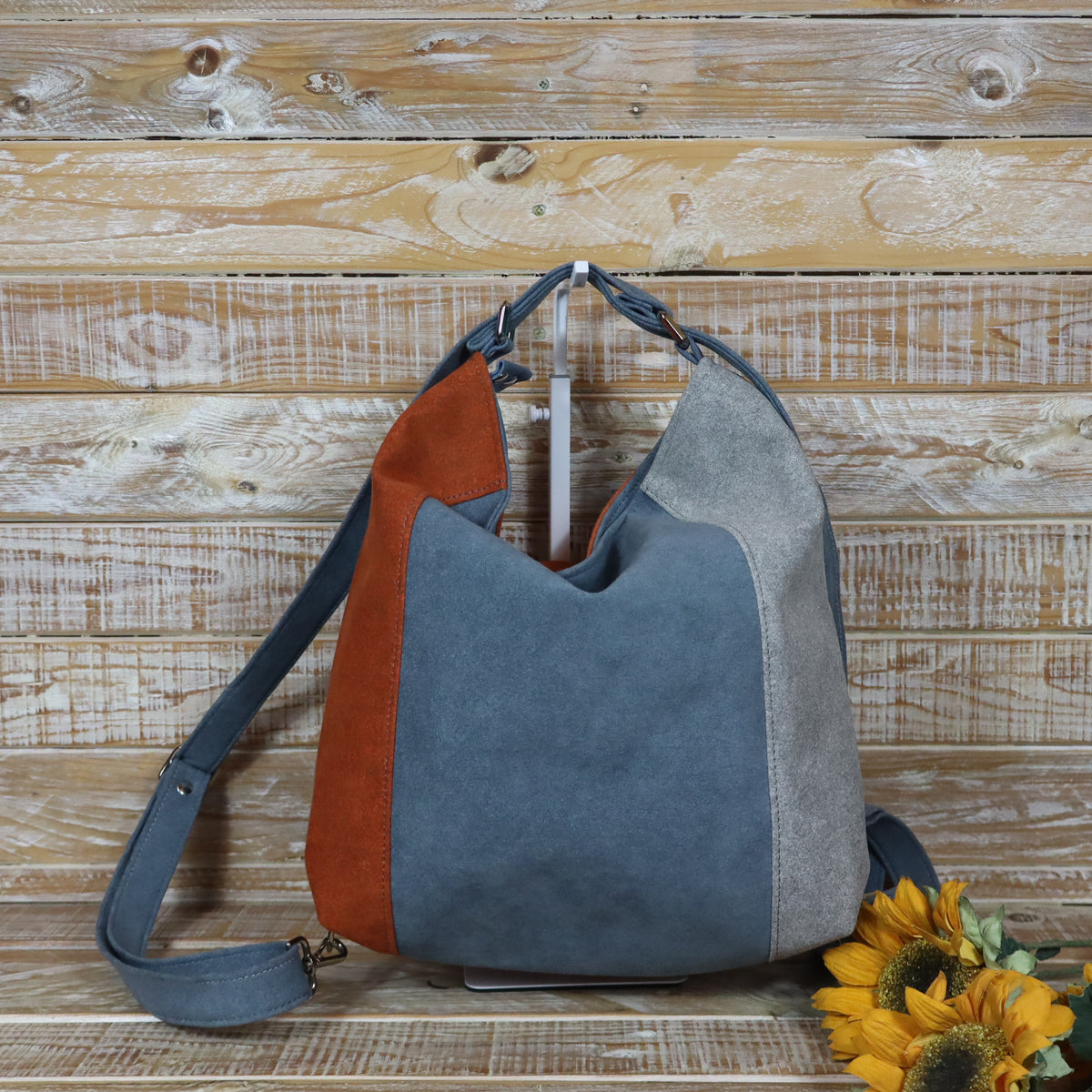 Grün Lila Rucksack Tasche