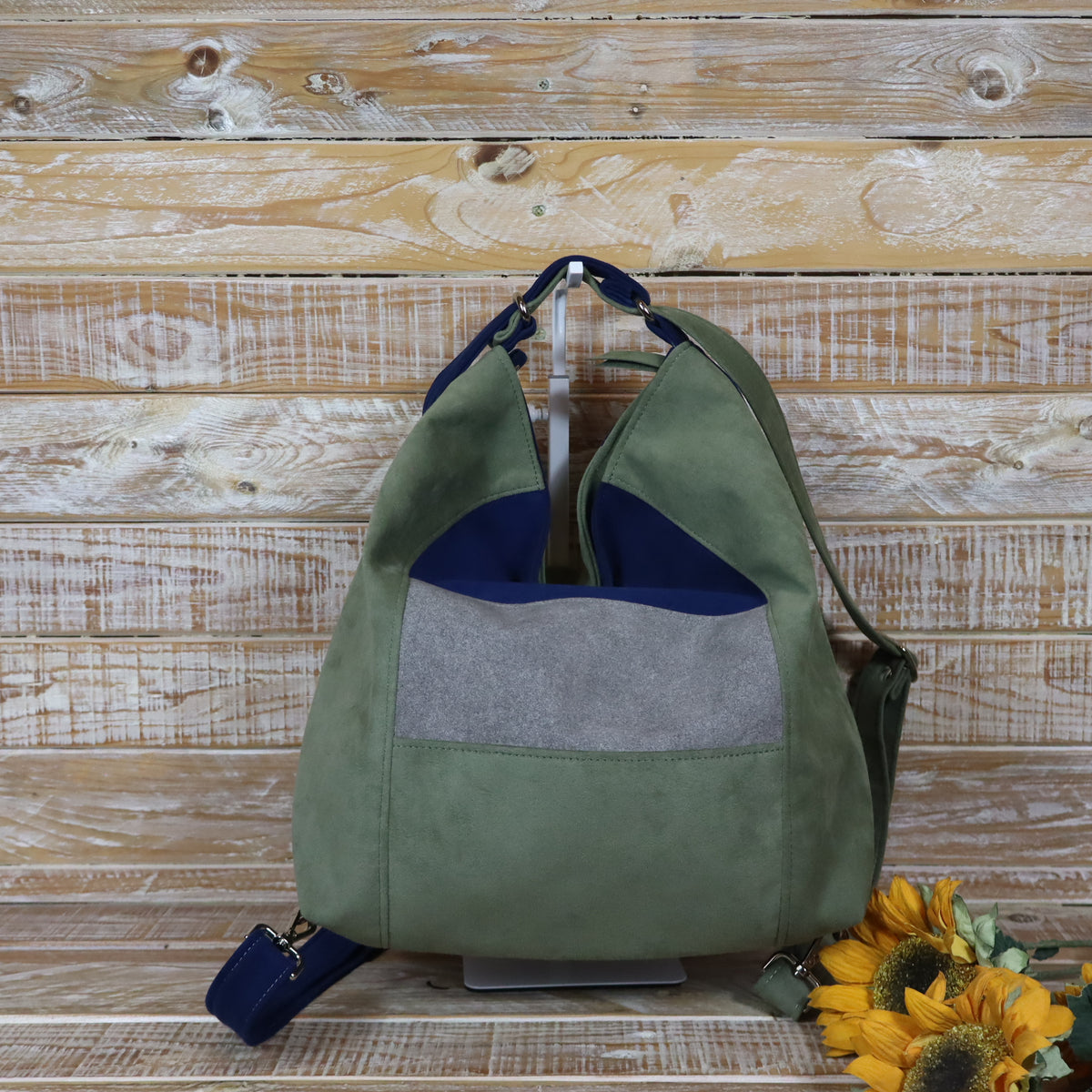 Grün Lila Rucksack Tasche