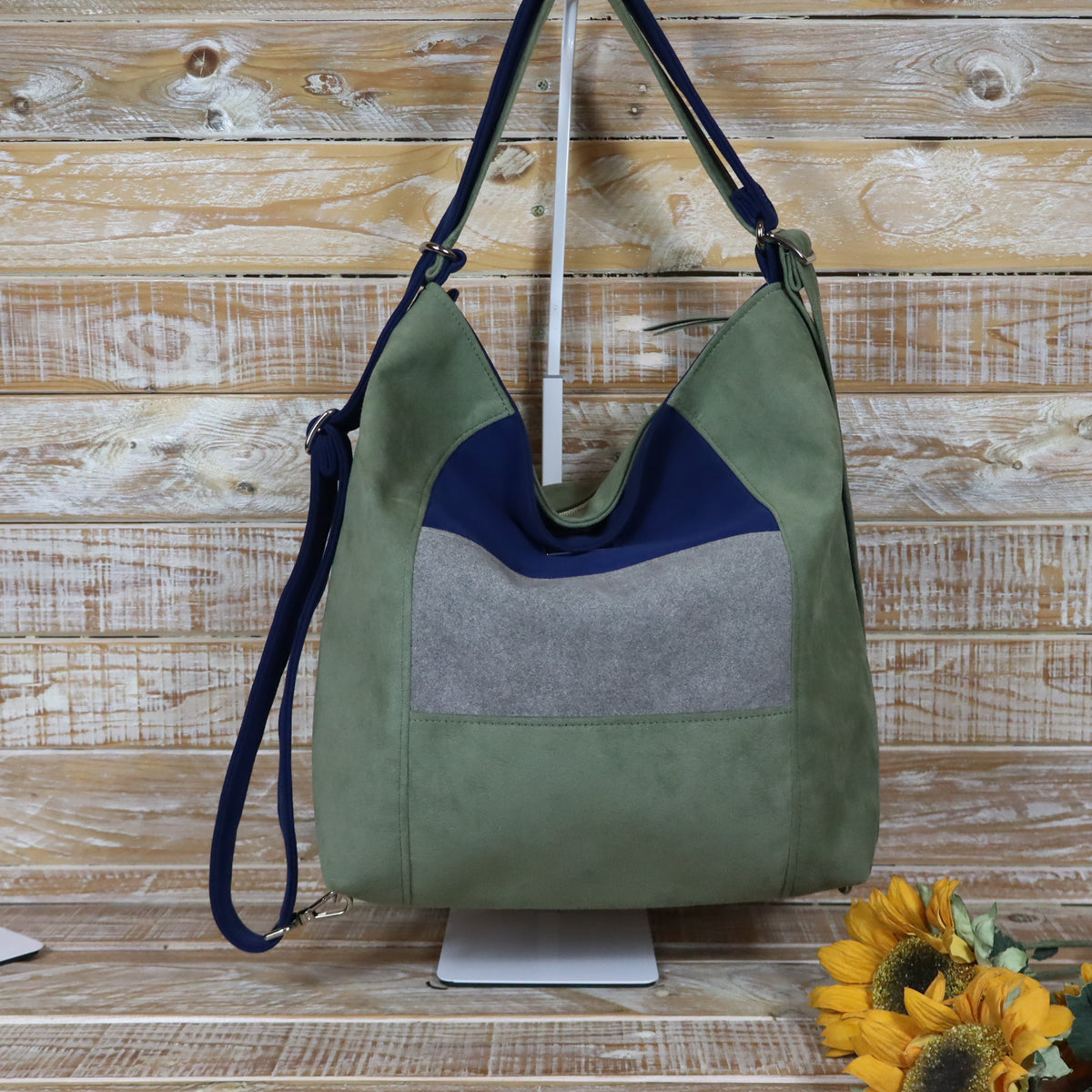 Grün Lila Rucksack Tasche