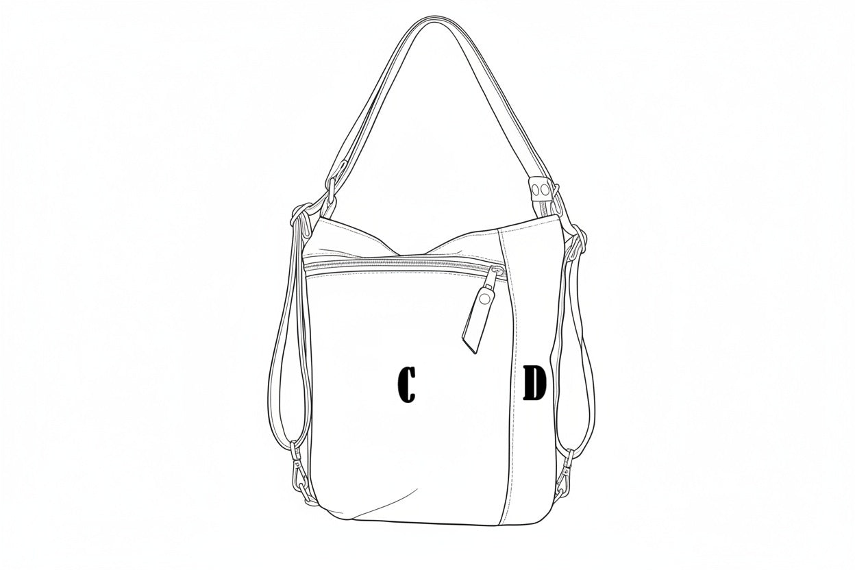 Grün Lila Rucksack Tasche